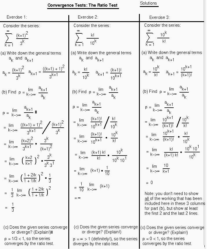 sequences and series test review answers