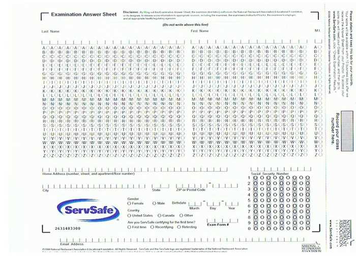 servsafe exam answer key