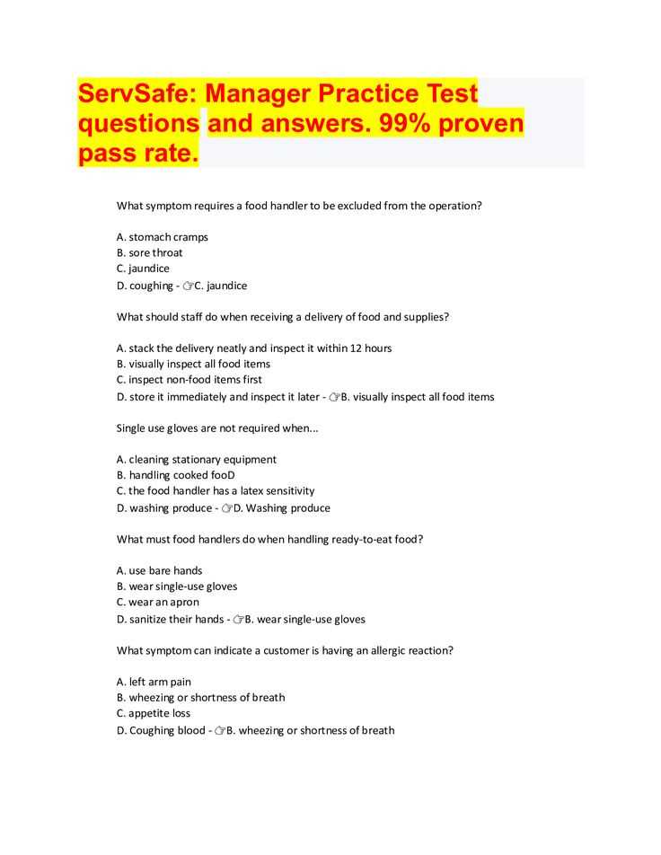 servsafe food handler test answers 50 questions servsafe food handler test answers 50 questions