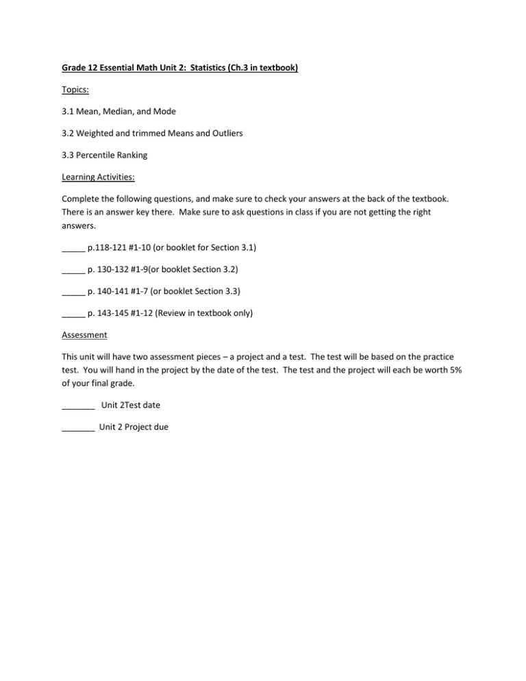 statistics unit 3 test answer key