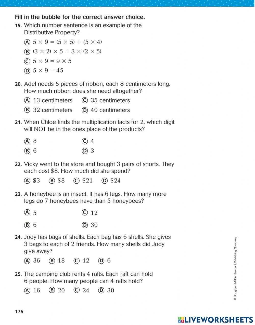 go math chapter 4 review/test answer key