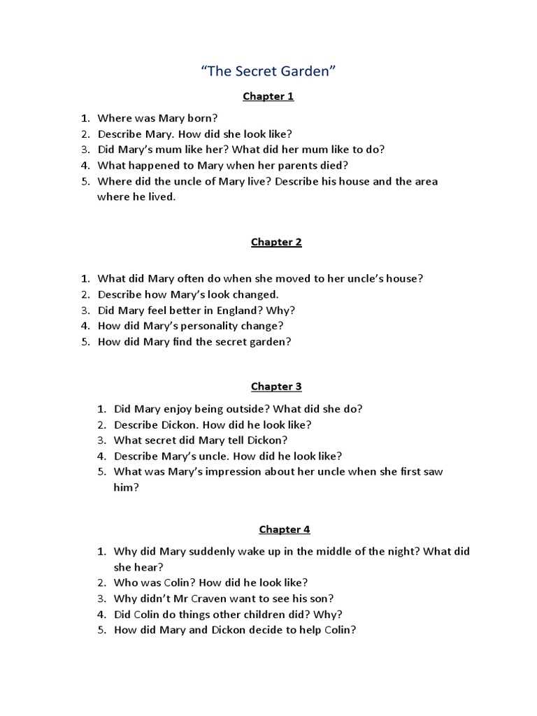 the secret garden ar test answers