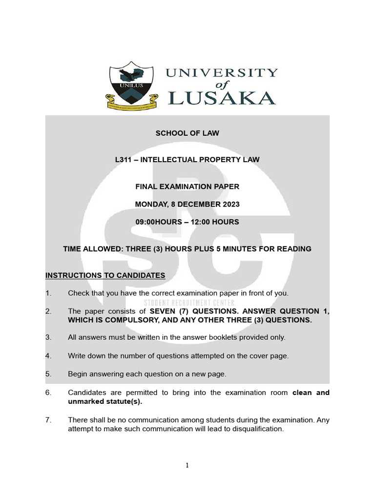 trademark law exam model answer