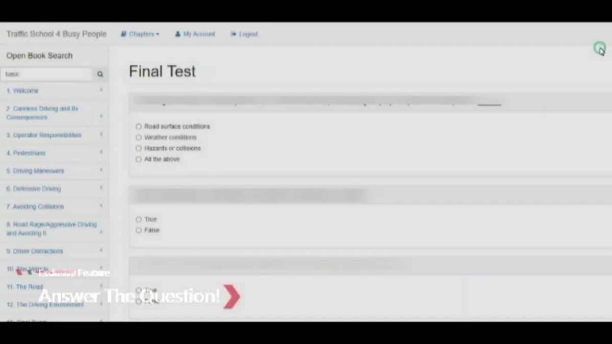 traffic school test answers