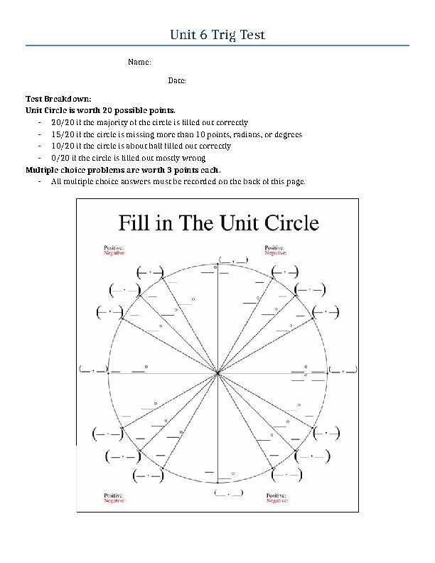 trigonometry final exam multiple choice with answers