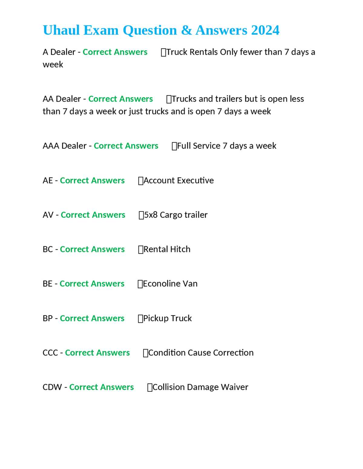 u haul pre employment test answers