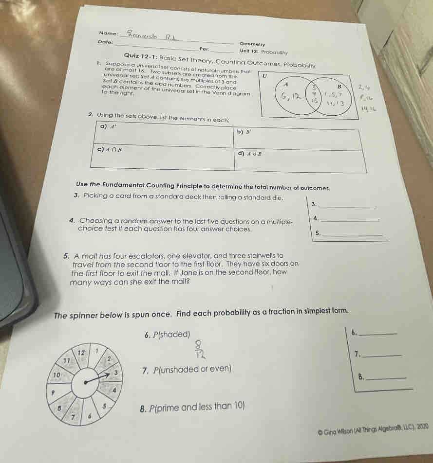 unit 1 test geometry basics answers