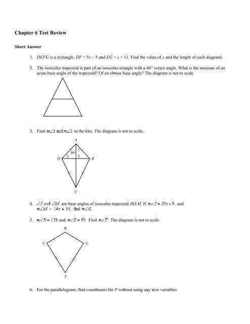 unit 1 test review geometry answers