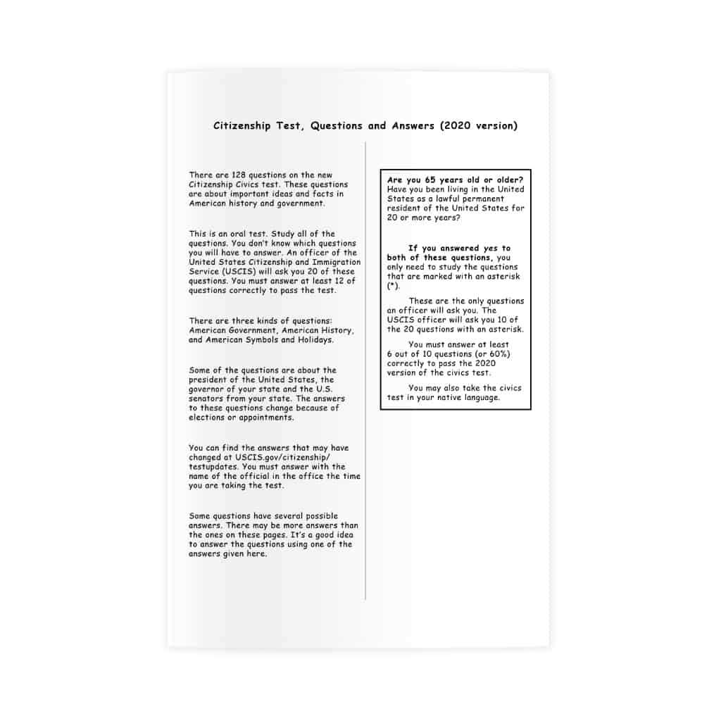 us citizenship test question and answer
