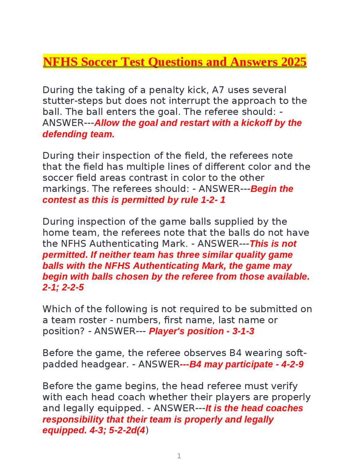 us soccer referee test answers