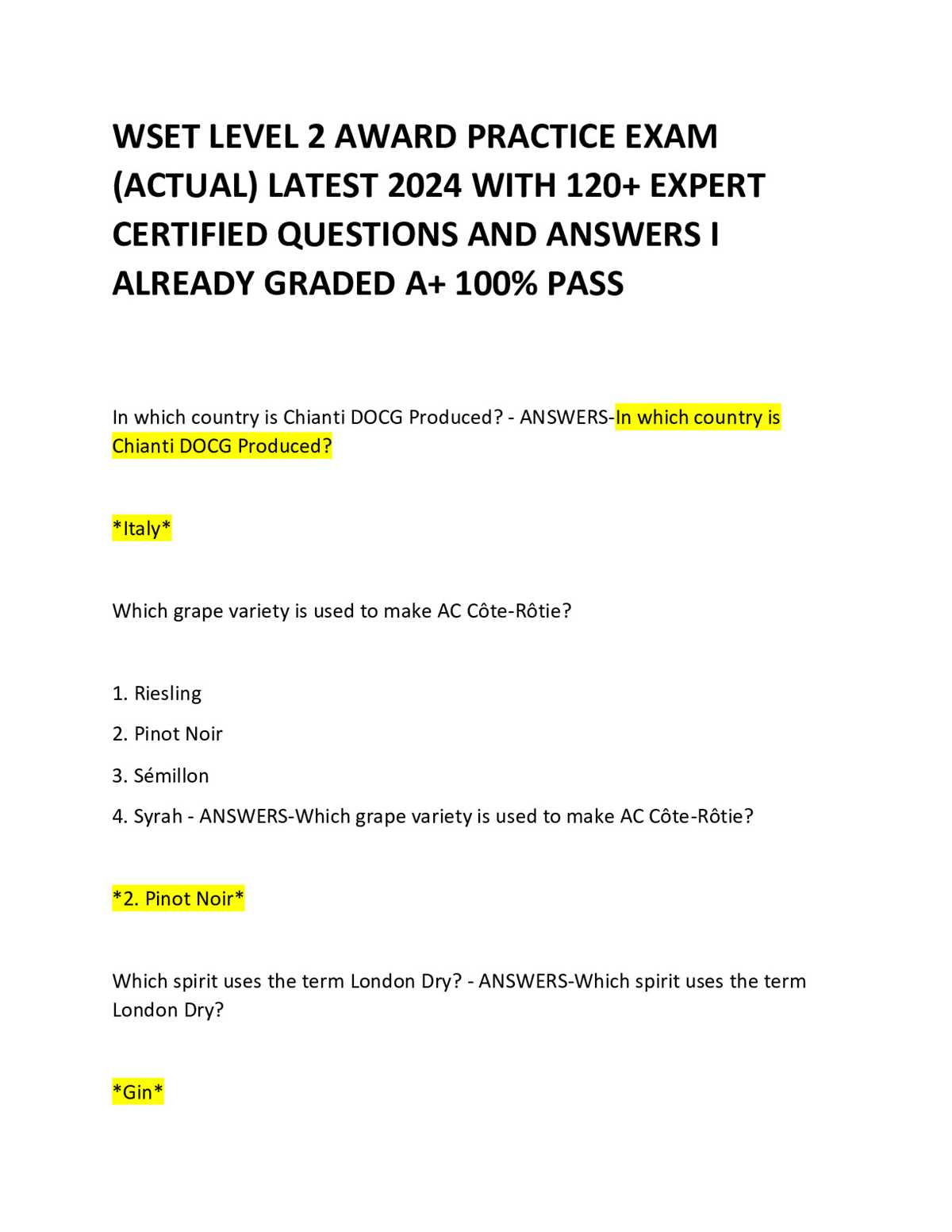 wset level 2 exam questions and answers wset level 2 exam questions and answers