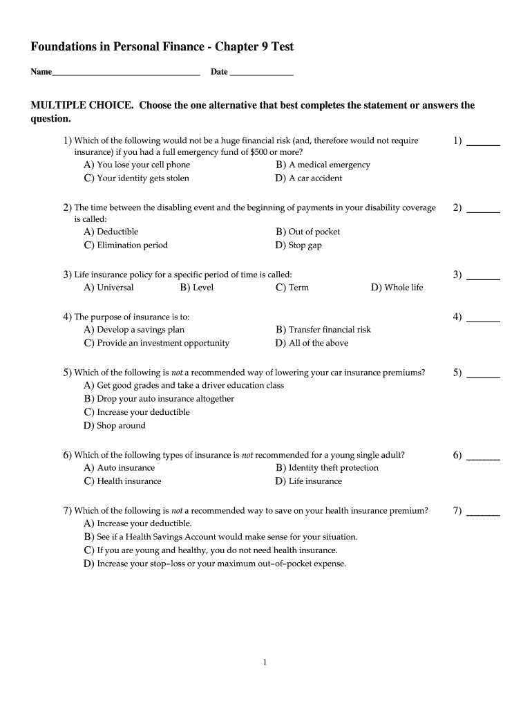 health chapter 10 test answers