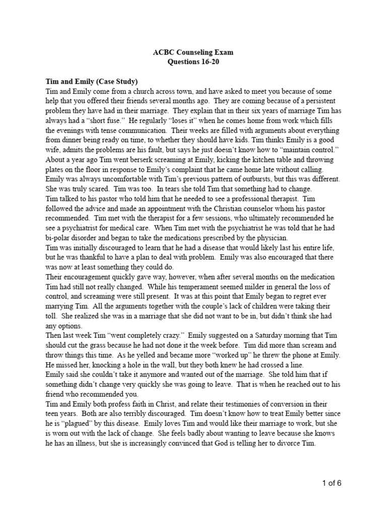 acbc counseling exam answers