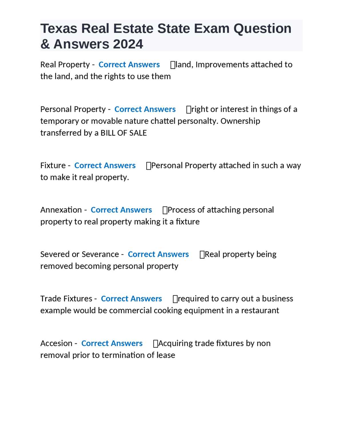 national real estate exam questions and answers