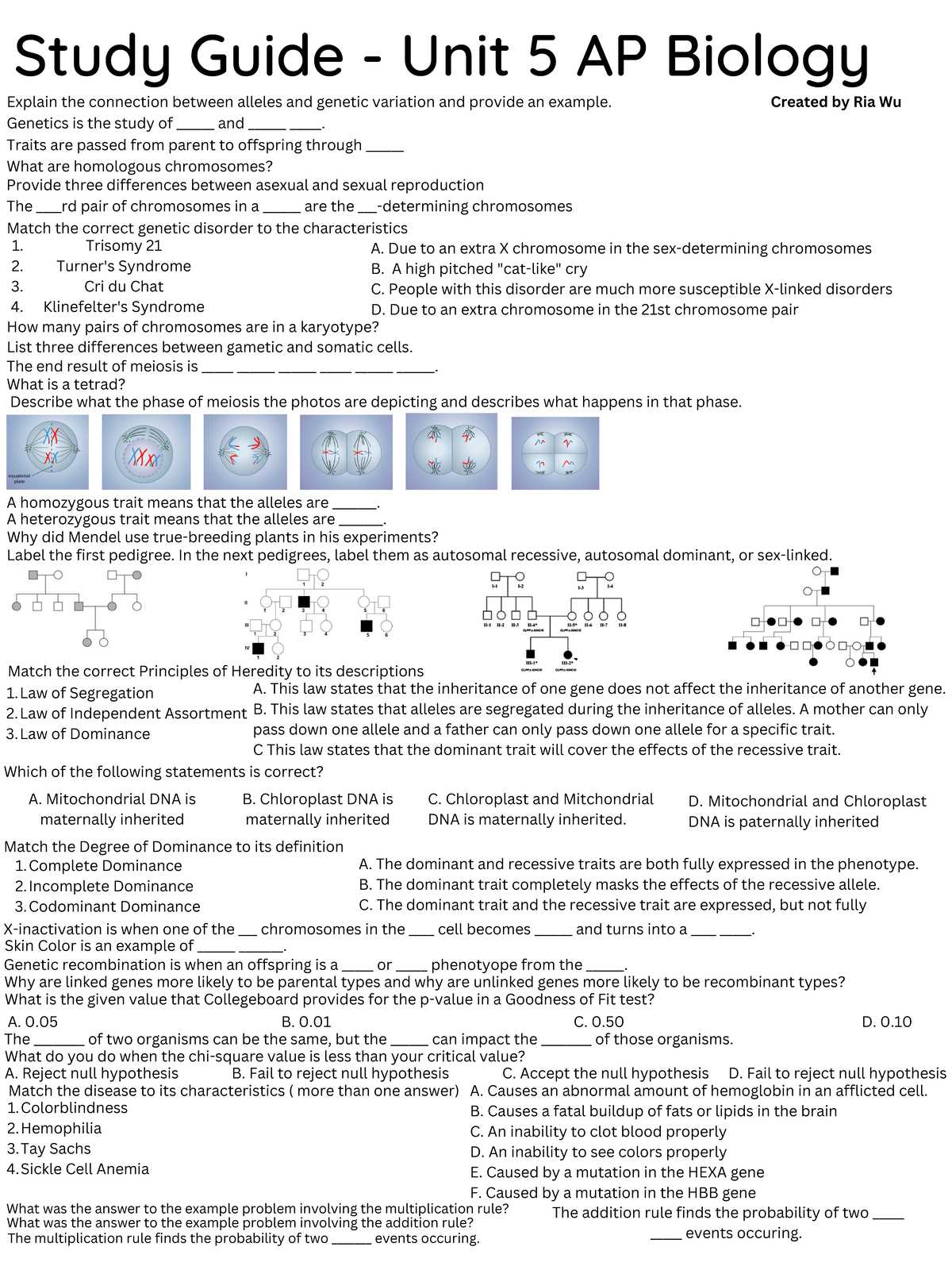biology unit 1 test answers