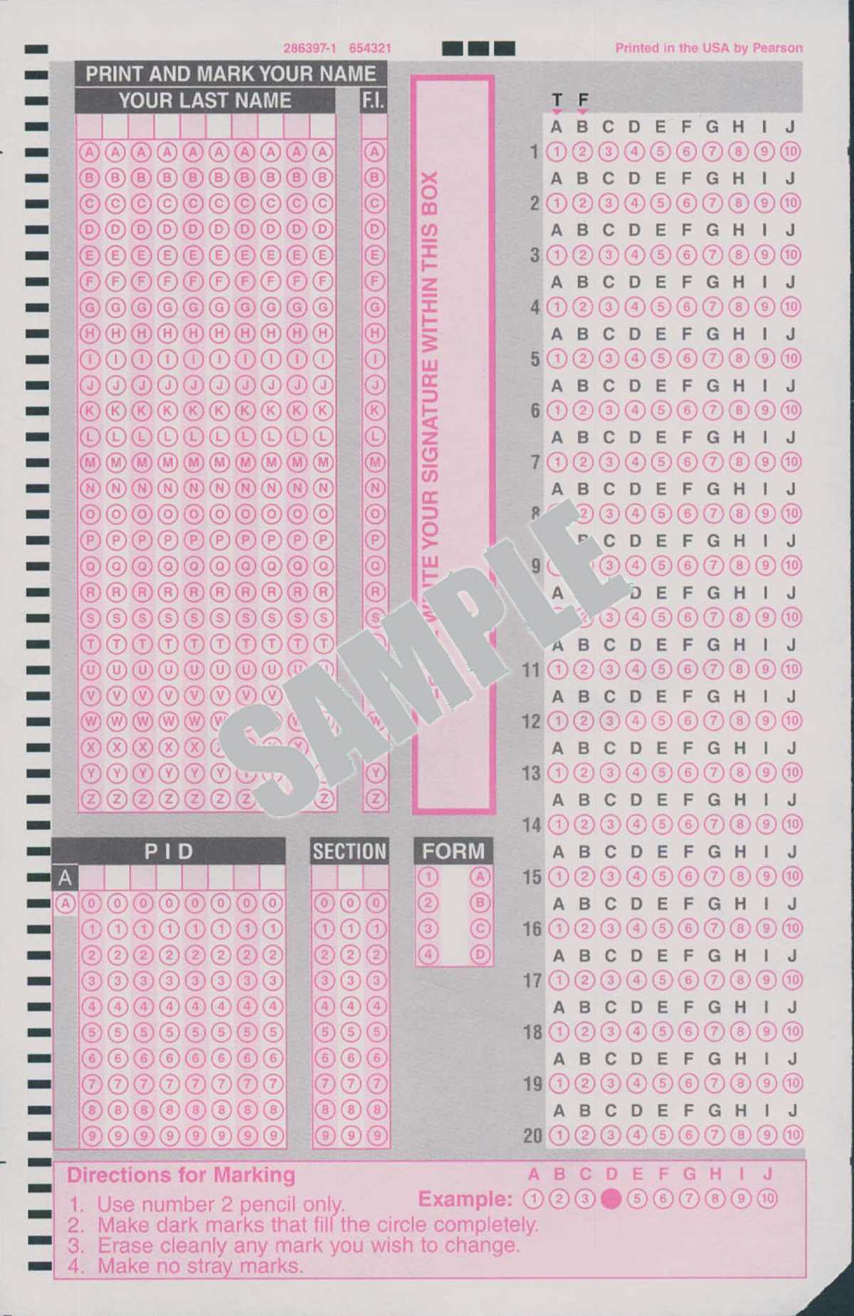 staar test bubble answer sheet