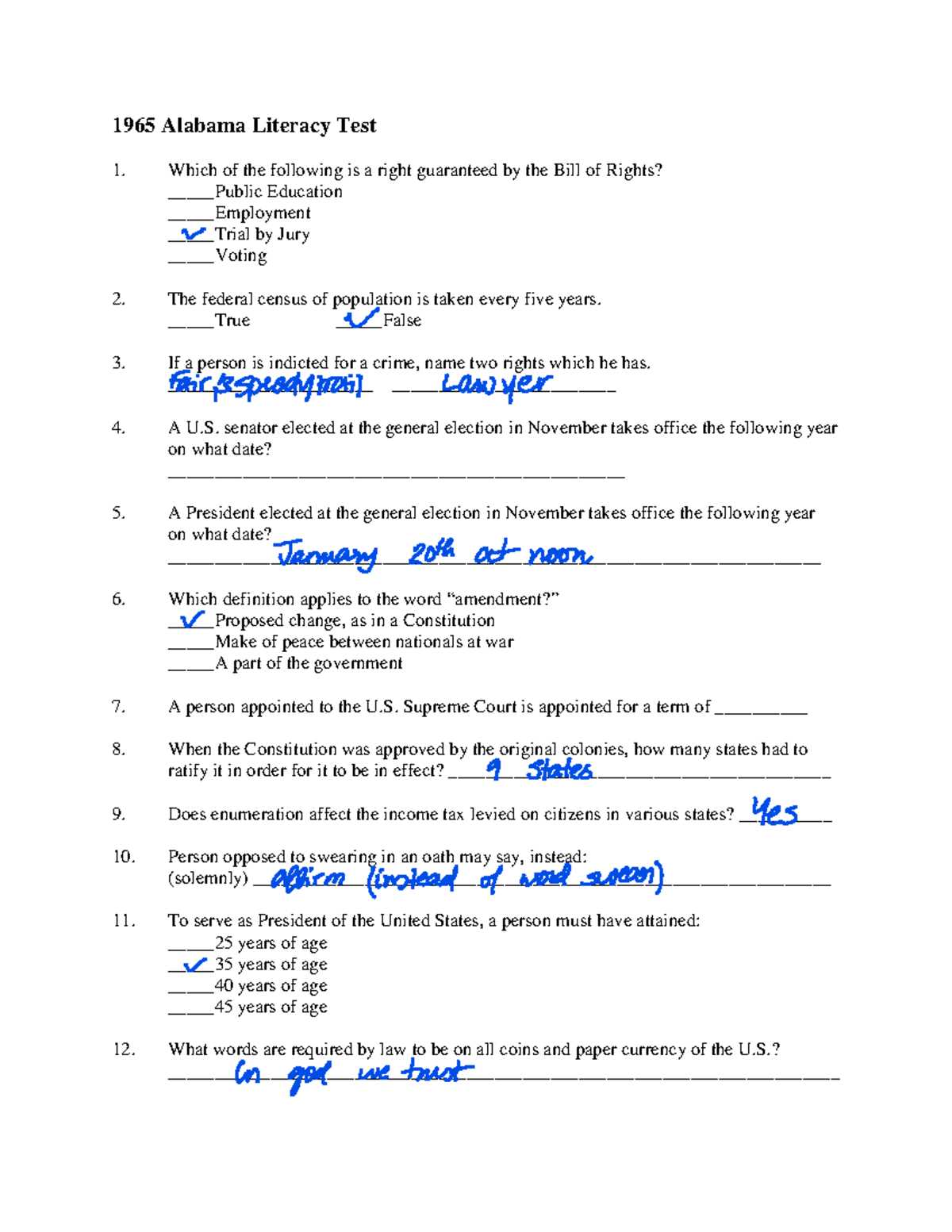alabama financial literacy test answer key