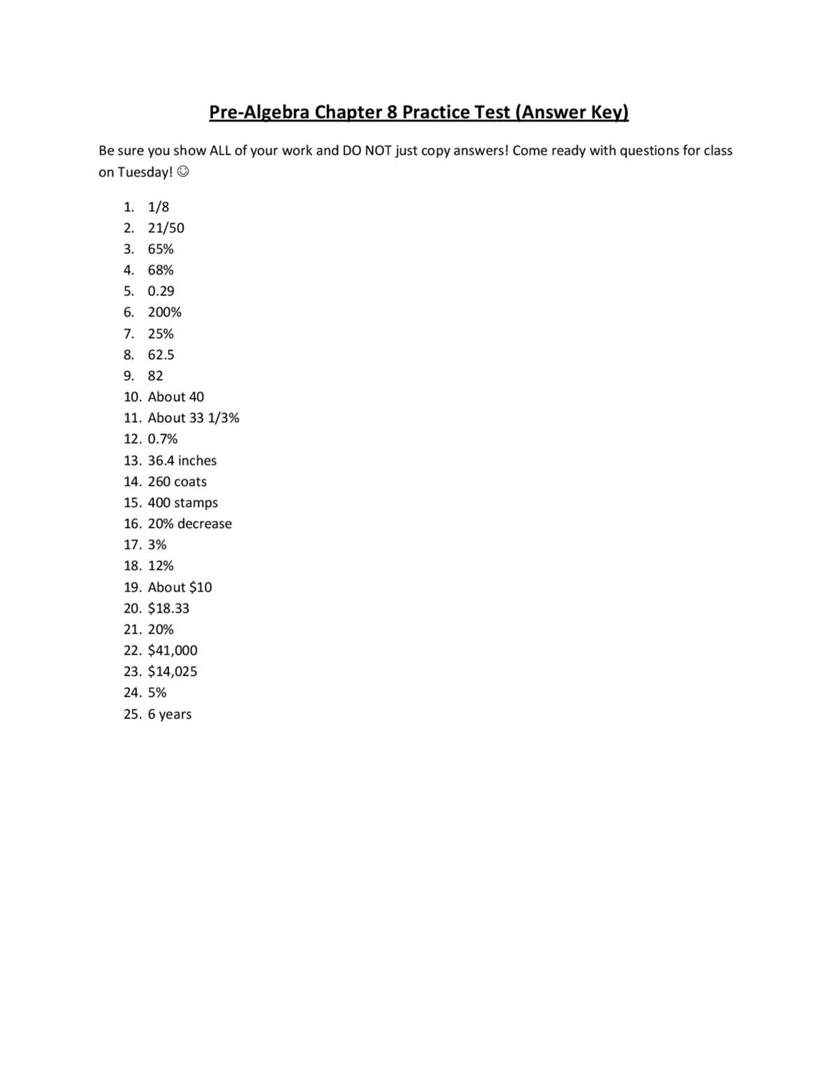 algebra 1 chapter 1 test answer key