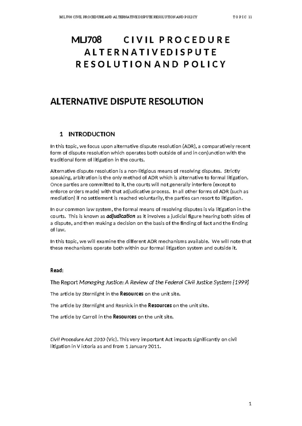 alternative dispute resolution exam questions and answers