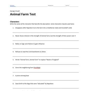 animal farm test answer key
