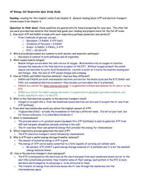 answers for biology test