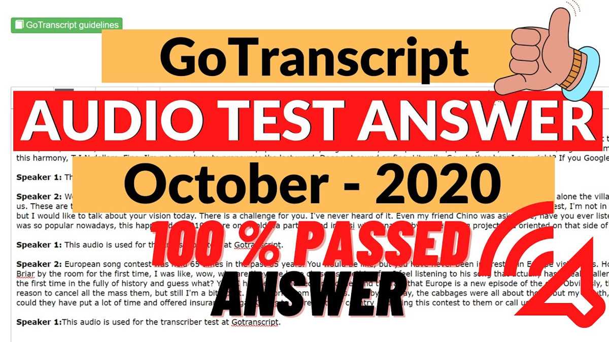 answers to gotranscript test