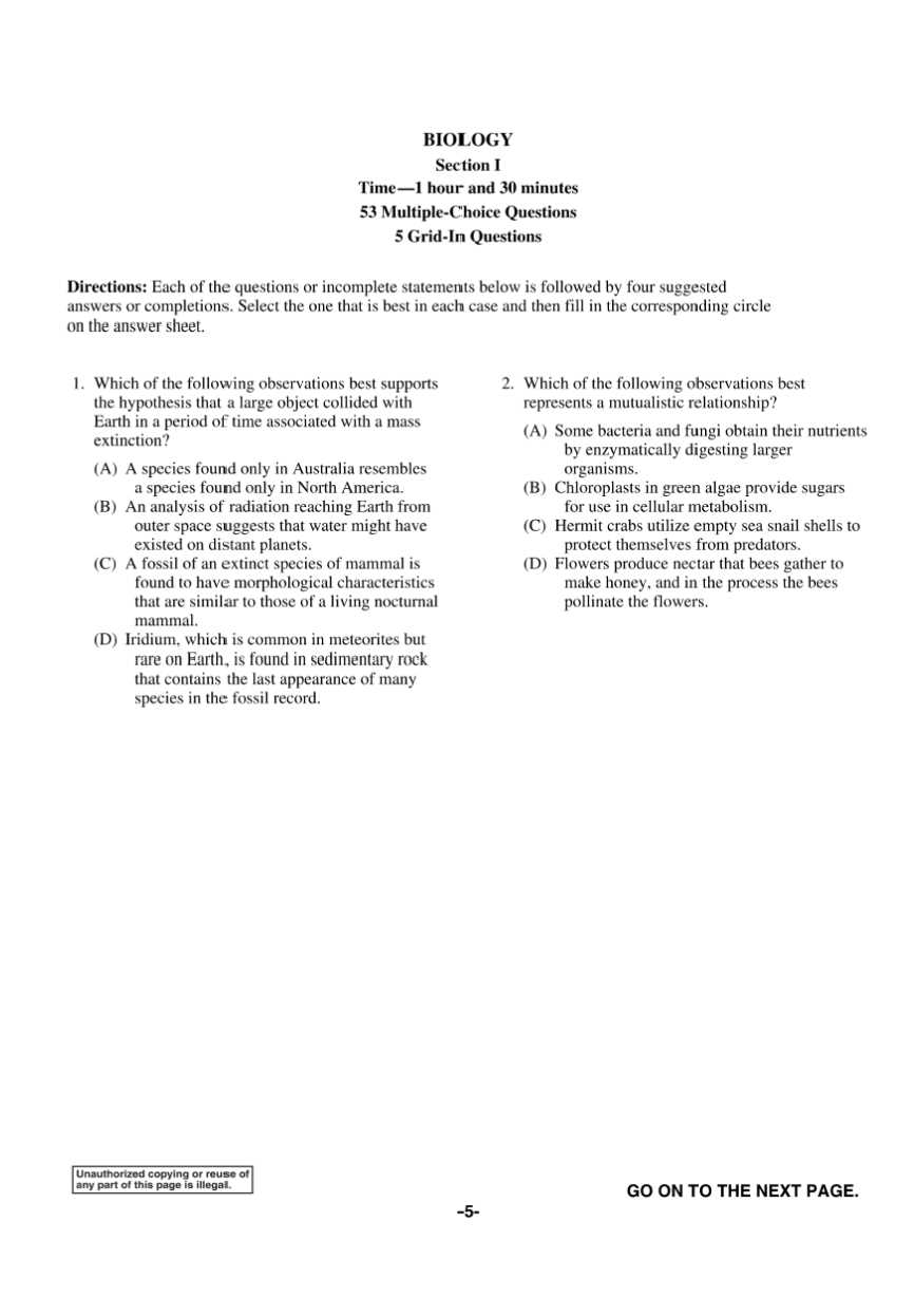 ap biology exam practice grid in questions answers