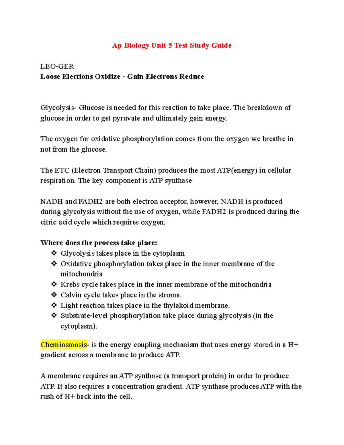 ap biology exam review answer key
