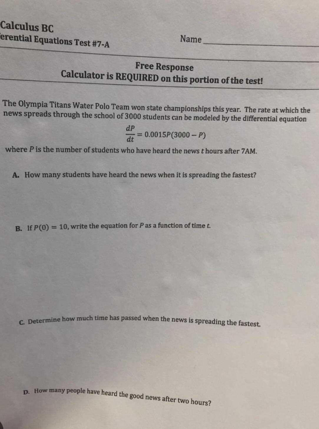 ap calculus ab chapter 7 test answers