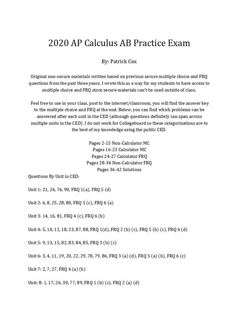 ap calculus ab practice test 1 answers