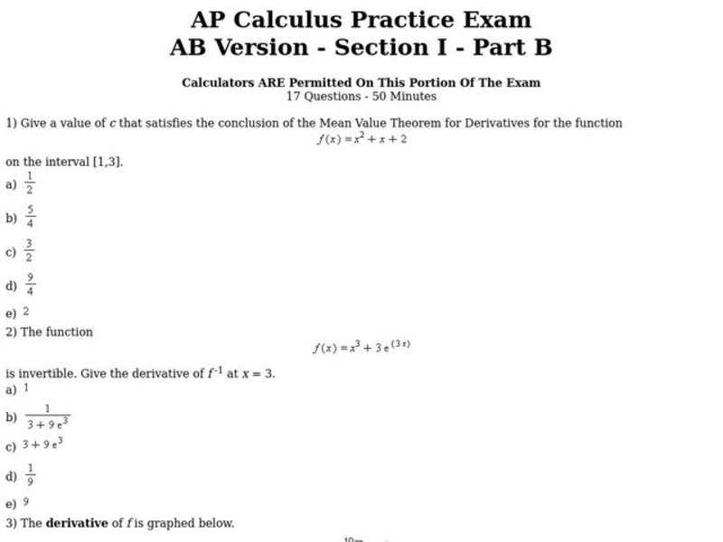 ap precalculus practice exam answers