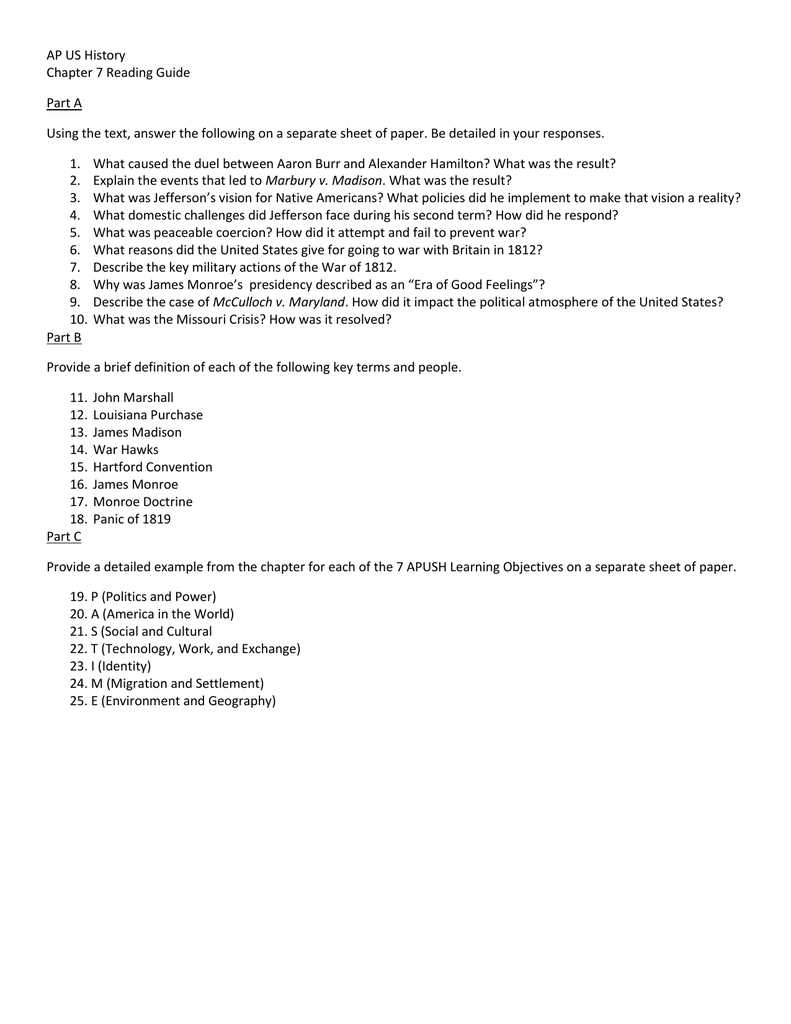 apush chapter 9 and 10 test answers