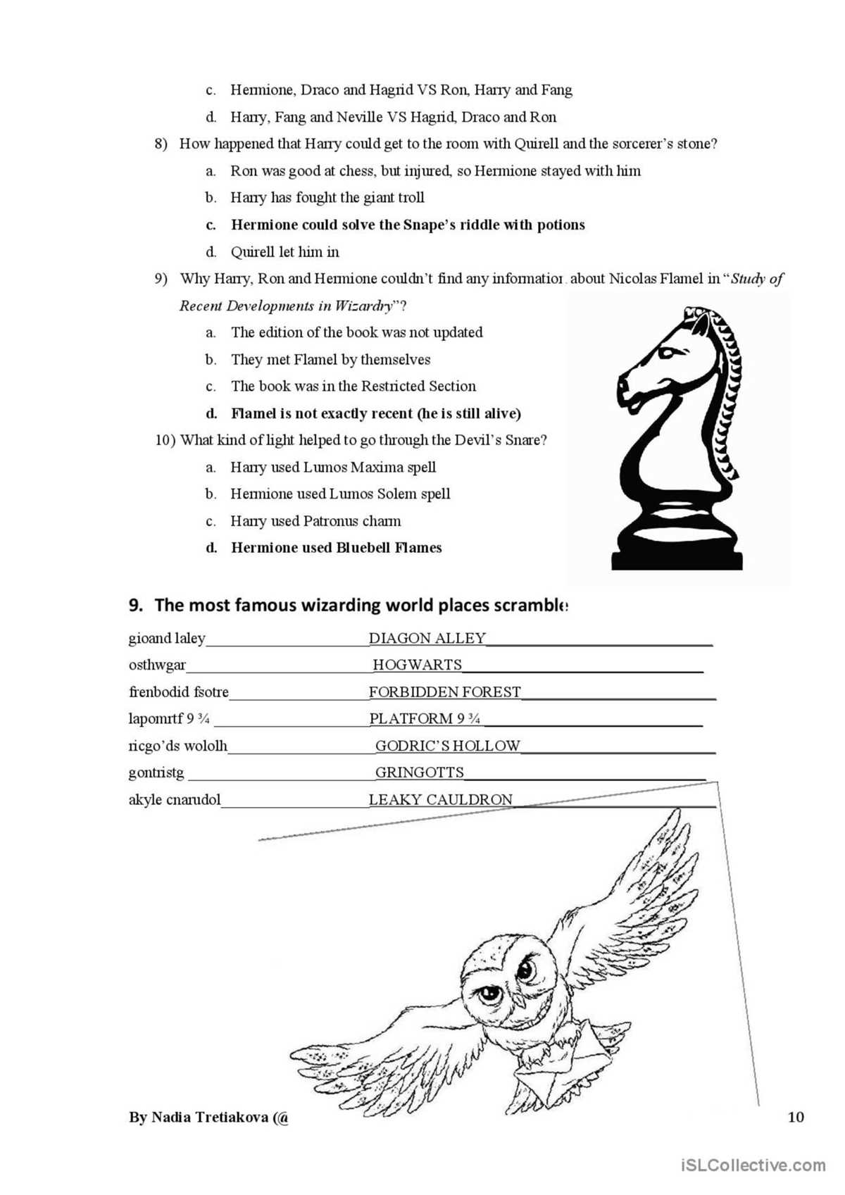 ar test answers for harry potter book 1