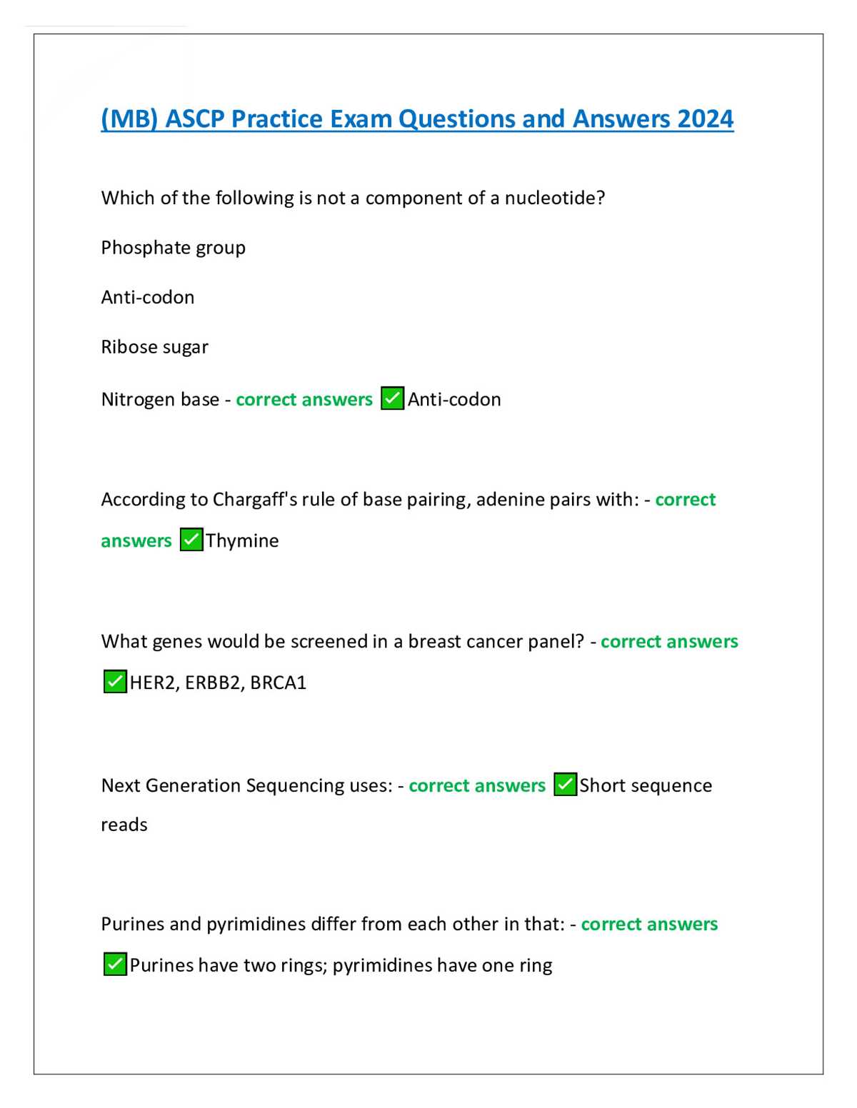 ascp exam questions and answers