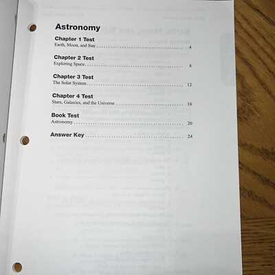 astronomy test answer key