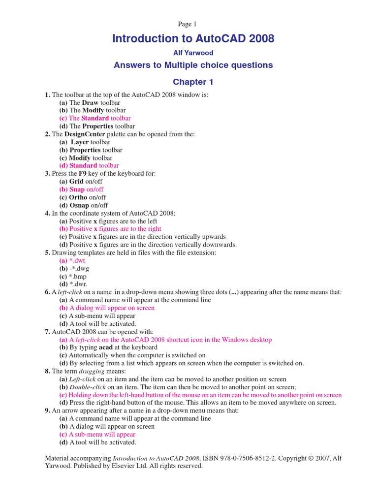 autocad written test questions and answers