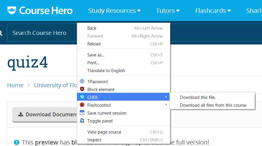 course hero test answers