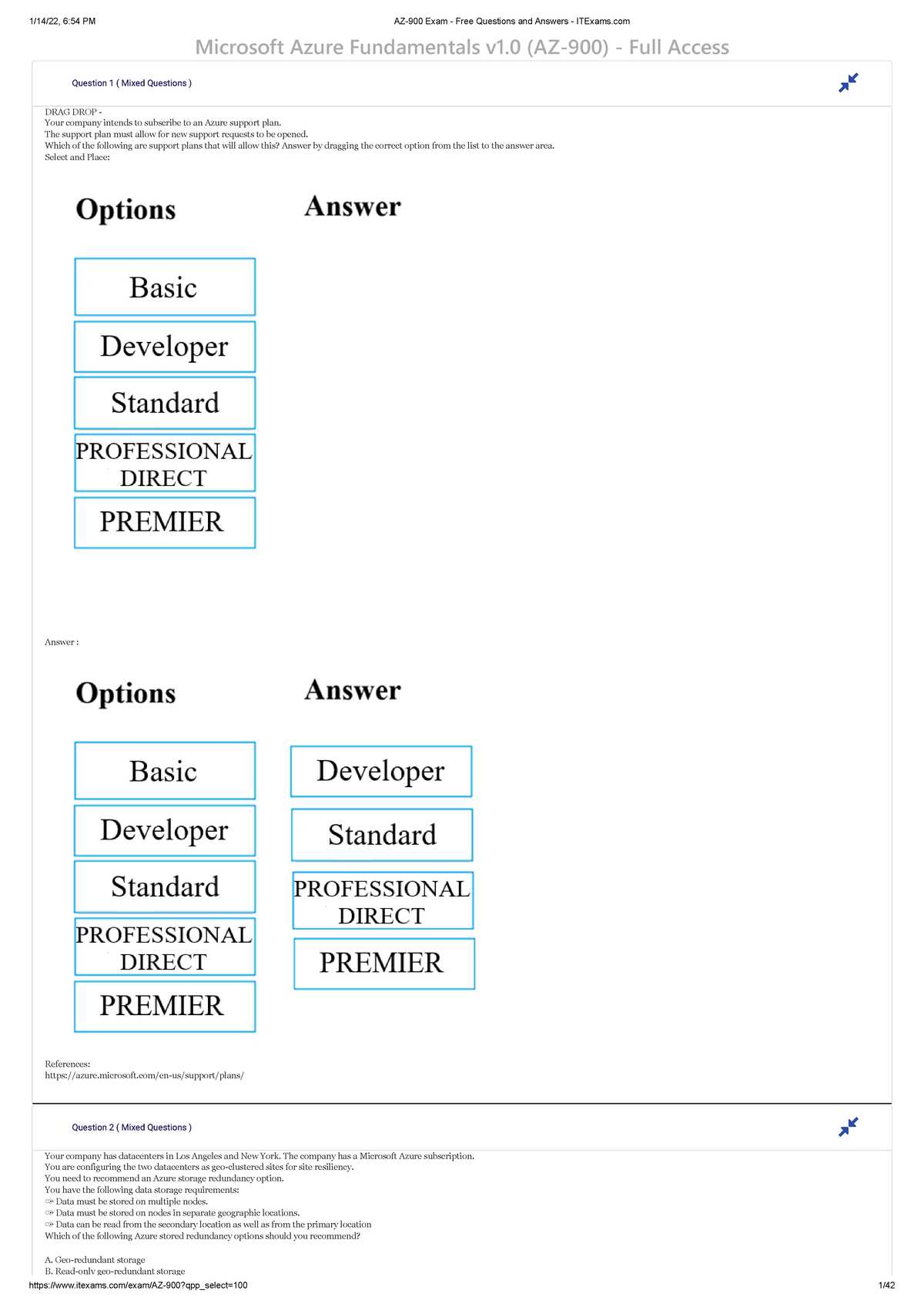 azure az 900 exam questions and answers