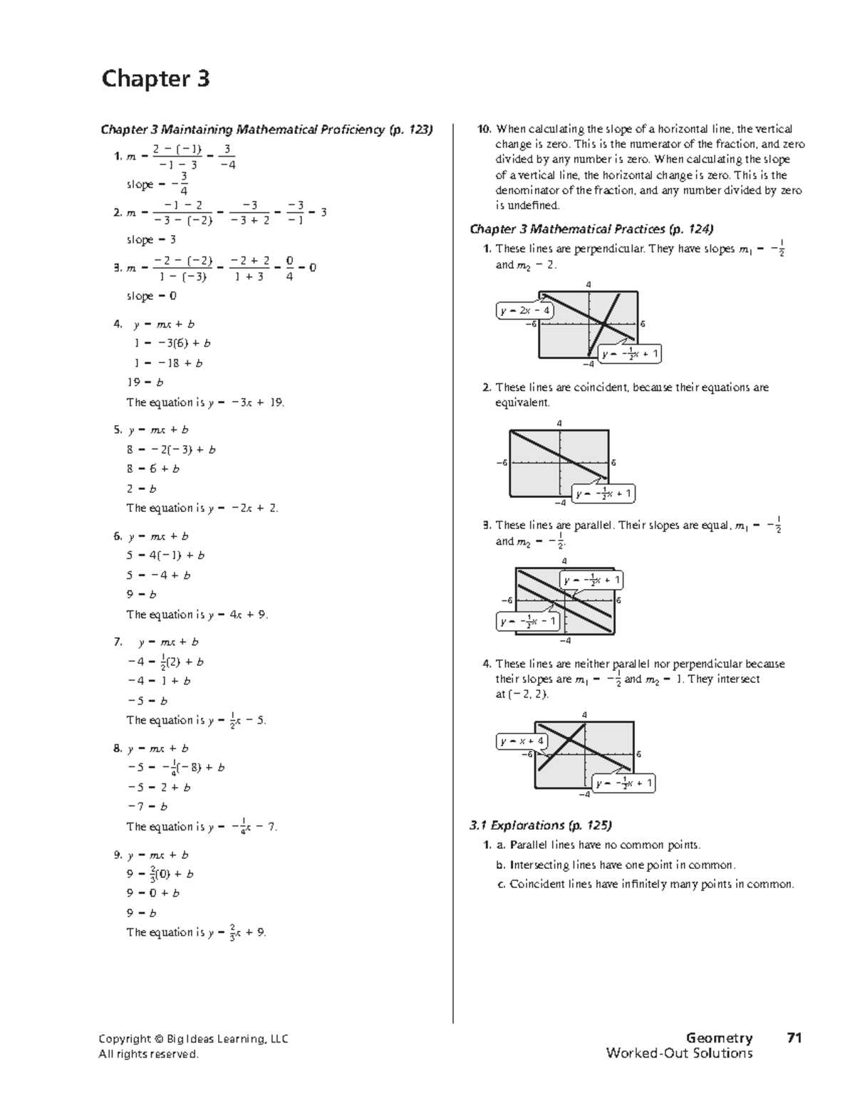 big ideas math algebra 2 chapter 3 test answers