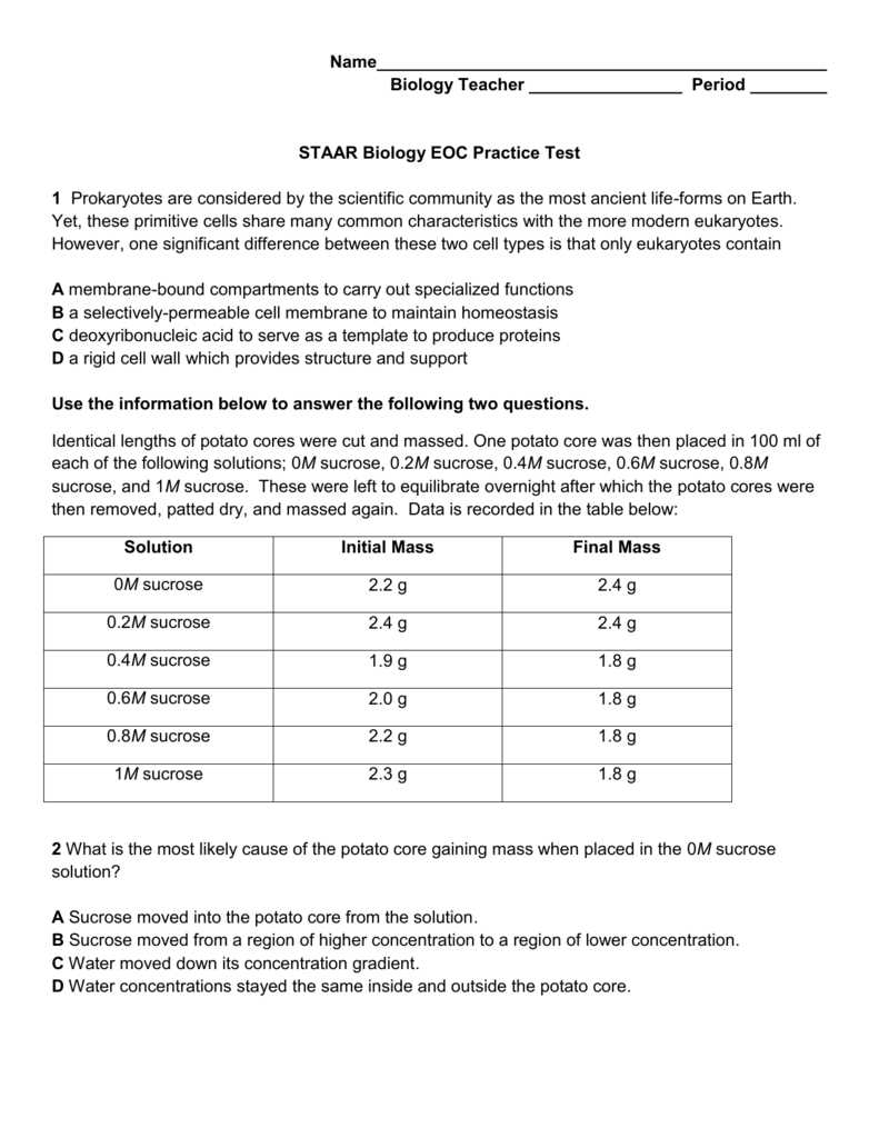 biology leap 2026 practice test answer key