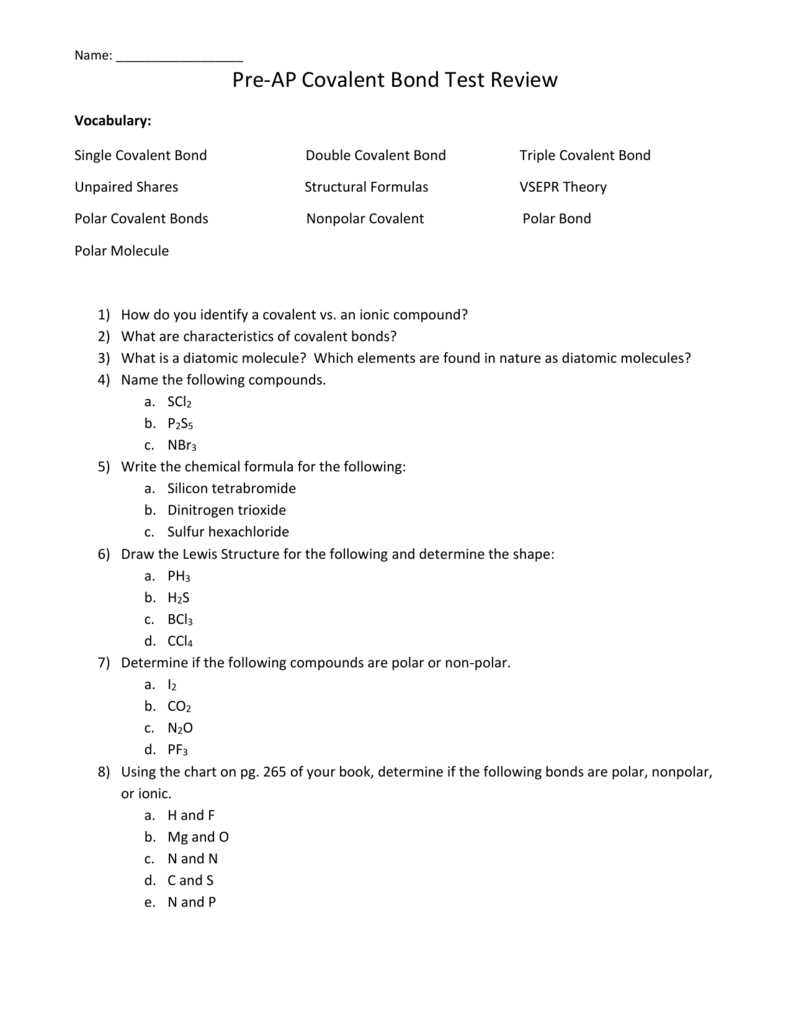 bonding test review answers