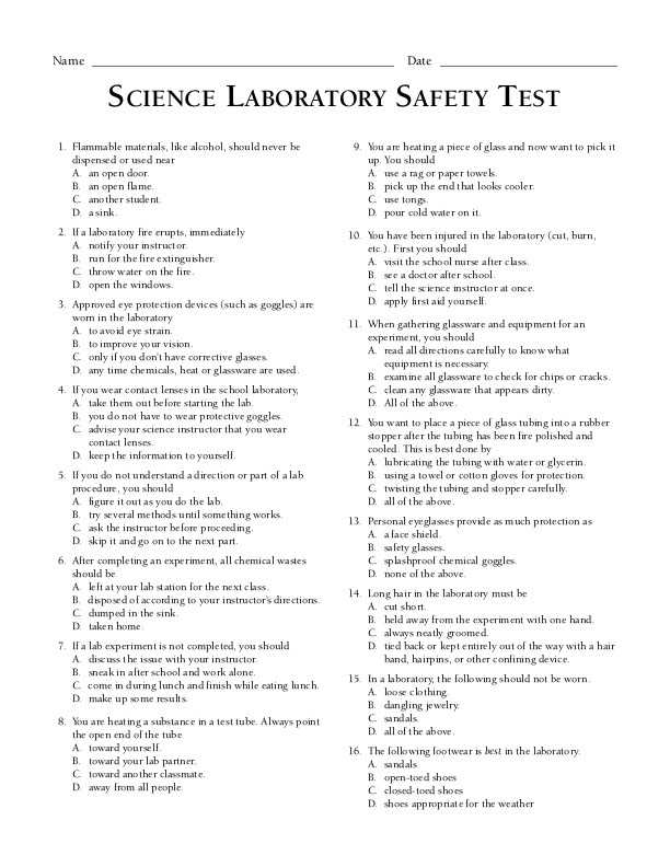 flinn safety test answers
