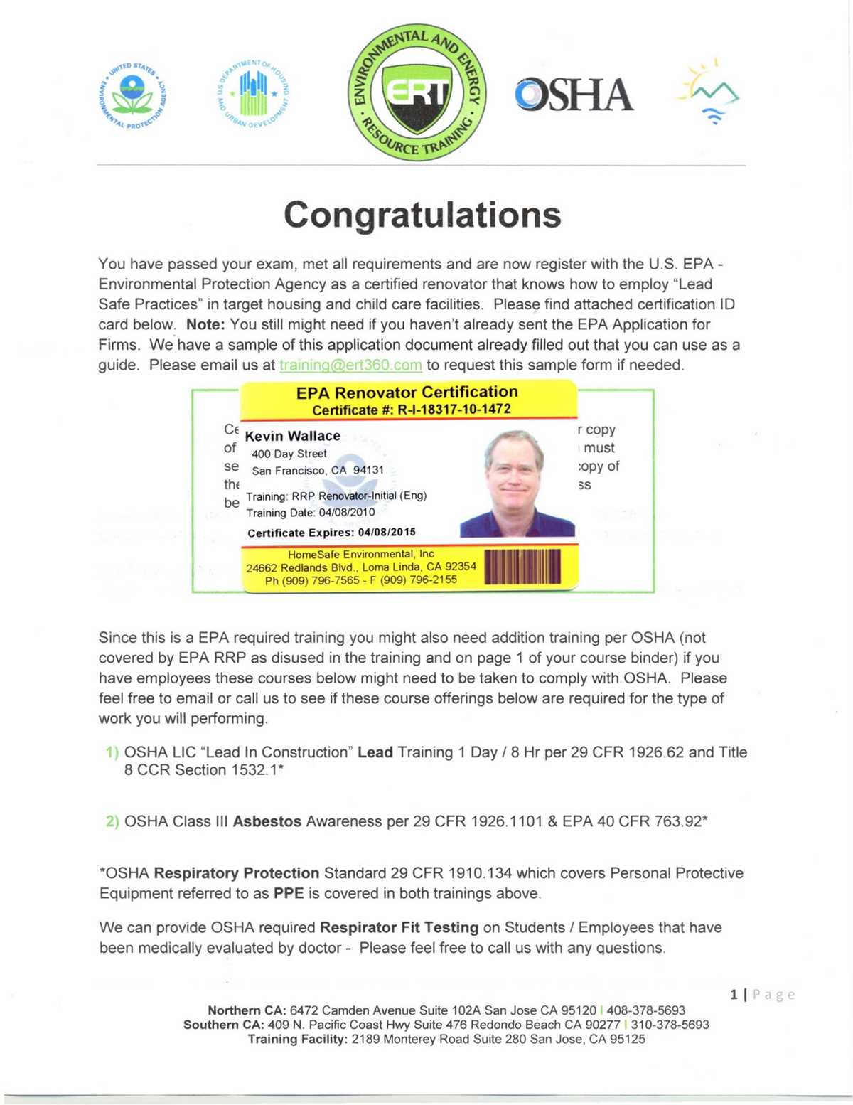 epa certification exam answers