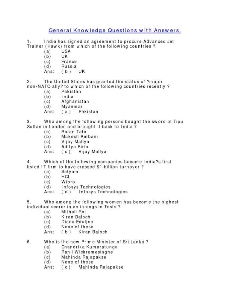 knowledge exam sample questions answers