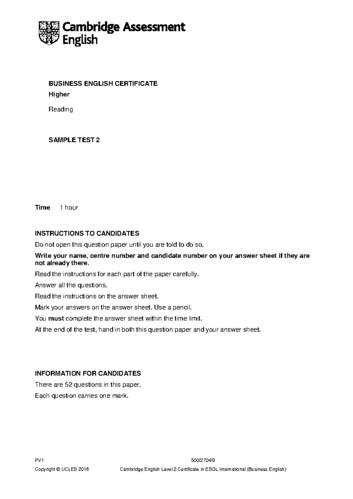 business english test with answers