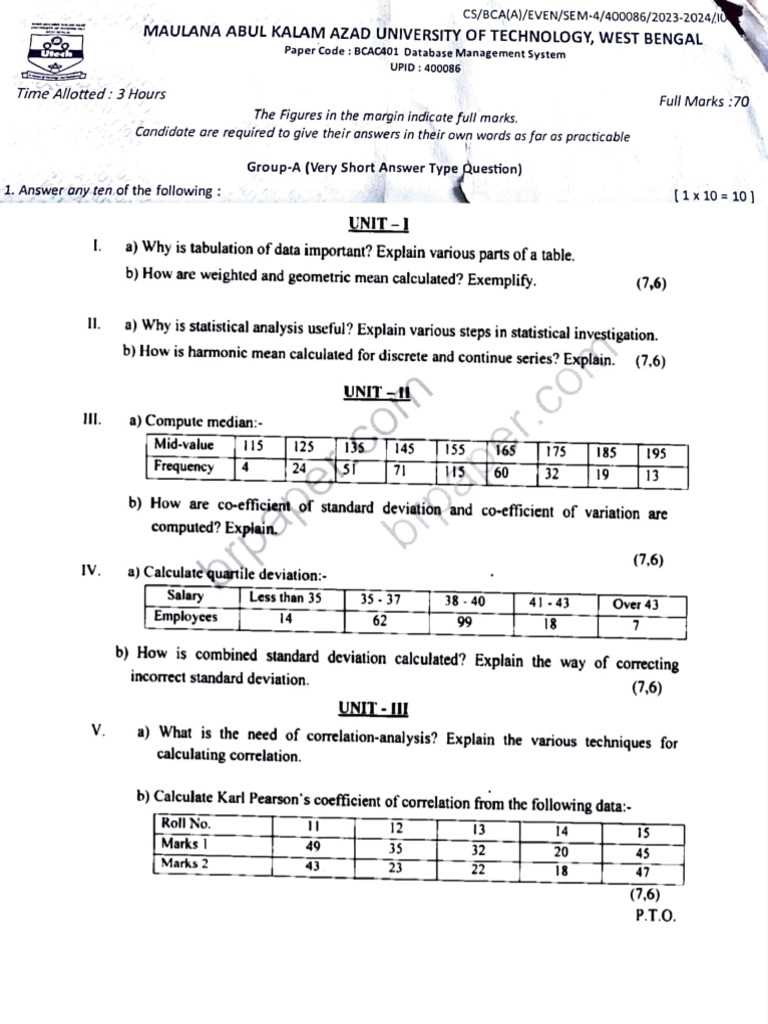business statistics exam questions and answers