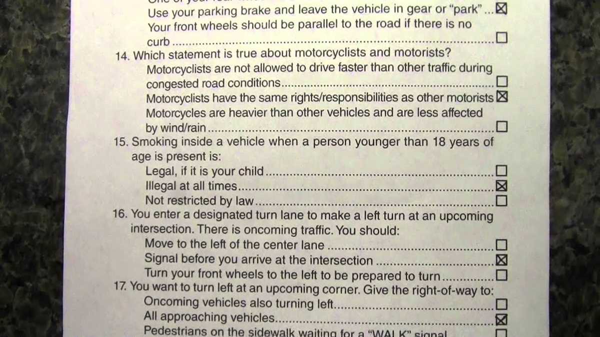 ca dmv driving test answers