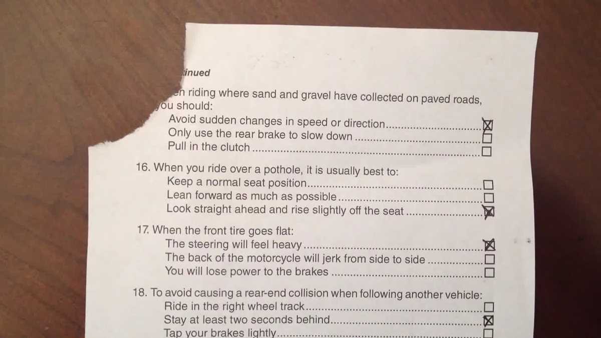 california dmv motorcycle written test answers