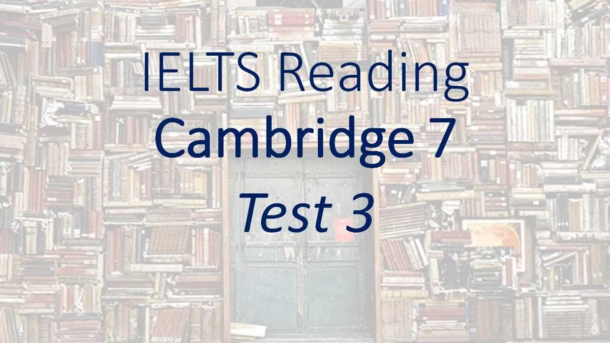 cambridge 7 test 4 reading answers