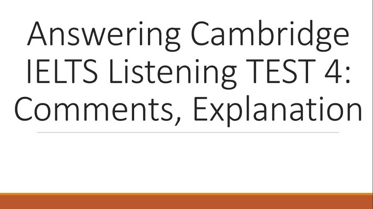 cambridge listening test 4 answers